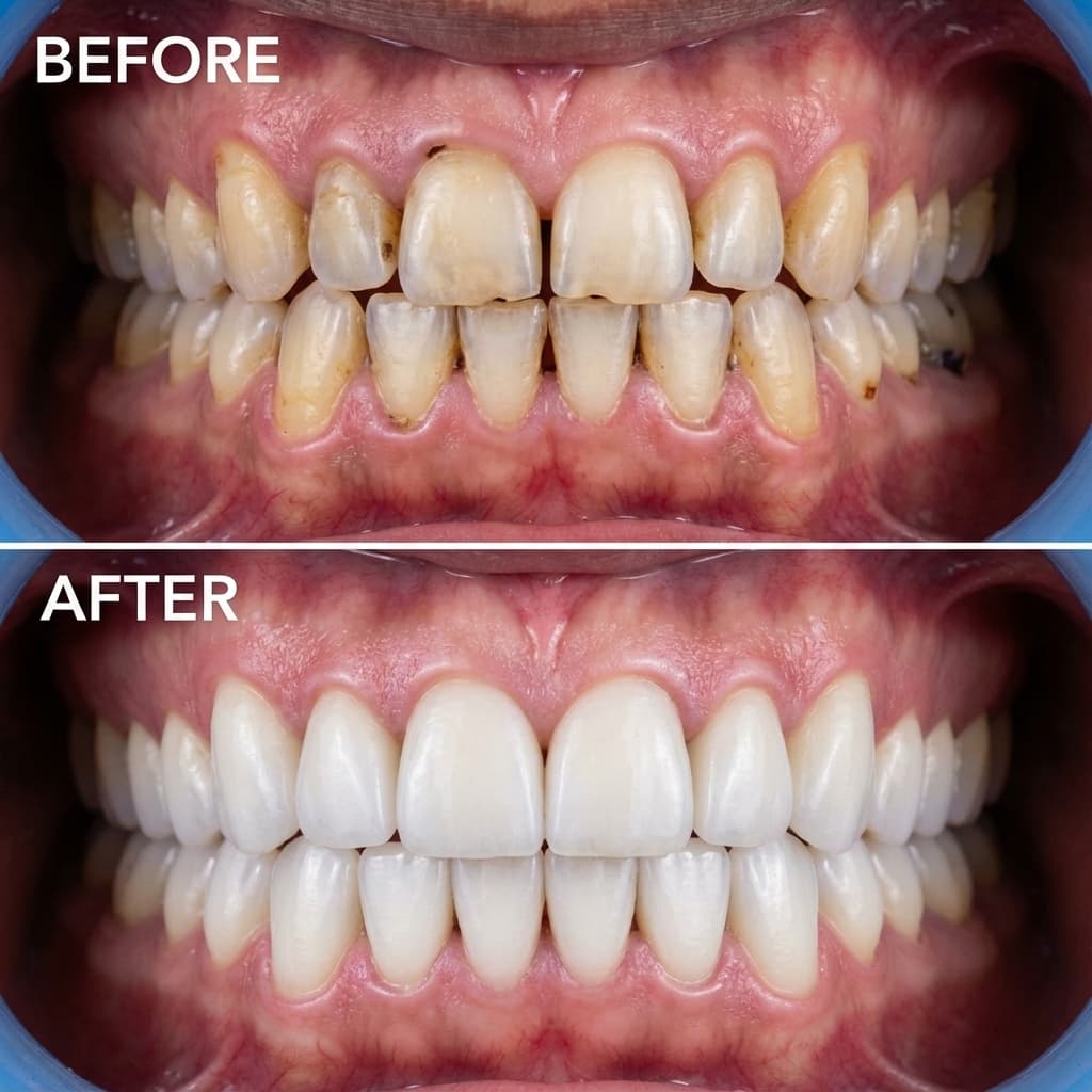 Before and after dental result case 1