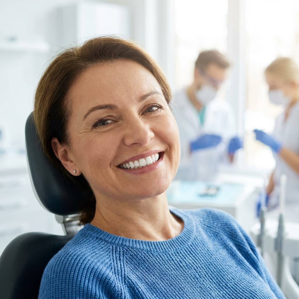 Smiling dental patient at Zuhaib Dental Surgery